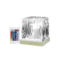 RGB Northern Lights Cube Lamp with Remote Control 16 Color USB Charging Water Light Projector for Bedroom Wall Decor