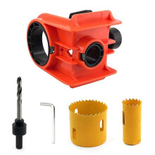 Door Lock Installation Kit,Door Lock Jig for Metal or Wood Doors,Hole Saw Kit for Easy Lockset Installation Orange
