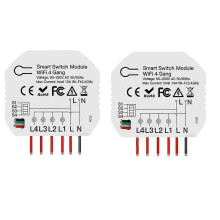2Pcs 4 Way Smart WiFi Switch Module Tuya Smart Light Control Switch App Remote Control Dimmer Curtain Switch