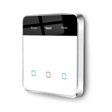 Tuya Smart Home WiFi Display Light Switch Glass Touch Switch for Three-Way Switch White