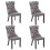 (Grey, Velvet) 4-Pack Velvet Dining Chairs, Grey, Button-Tufted 7