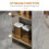Folding Drop-Leaf Dining Table, Cement Grey 5