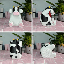 Cow Sticky Note Holder Pops  Note Dispenser with Pen Holder, Note Dispenser for Desk Home Office Accessories Black