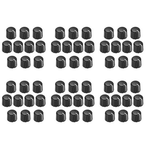 60St Potentiometerkontrollrattar för Elgitarr Volym Tonknappar Svart D Typ 6mm