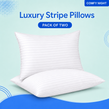 Luxury Soft Pillows Pack of Two Breathable Bedding Set for Comfort Side and Back Sleepers