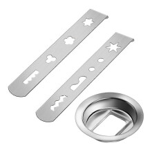 Biscuit Attachments, 8 Shapes Biscuit Attachment Stainless Steel for Meat Mincer with Connection Ring Pastry Attachment