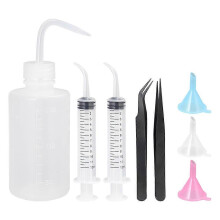 8Pack Snow Globe Tumbler DIY Kit - Includes Plastic Squeeze Bottle, Small Funnel,Tweezers,and Bent for Cup Making