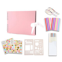 DIY Scrapbook Album, 11.4 X 8.5Inch 80 Pages Photo Album Scrapbook Thick DIY Scrap Book for Graduation Gift, Pink