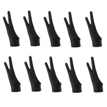 10 Pack Artist Drawing 2 Finger Drawing Gloves for Any Graphics Tablet Digital Drawing (M)