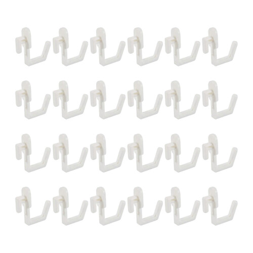 24Pcs Pegboard Hooks J Shape Pegboard Hook Peg Board Tool Organizer Accessories, White 2