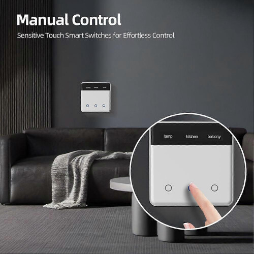 Tuya Zigbee DIY Name Switch 2 Gang Smart Touchscreen Light Switch EU 1