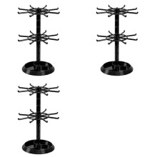 3X Sieradenorganizer 2-Laags Roterende Sieradendisplaystandaard Draaiende Kettingtoren Opbergrek voor Oorbellen Horlogeshowcase