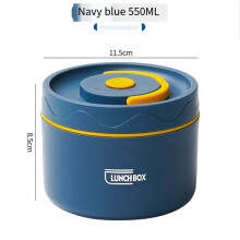 3Satz Lebensmittel-Wärme-Lunchbehälter, Edelstahl-Thermo-Lunchbehälter, Tragbarer Thermo-Bento-Box-Lebensmittelbehälter, Blau B