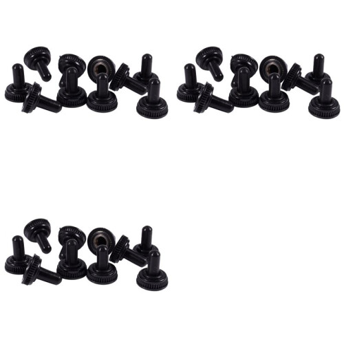 30 X Waterproof Toggle  Boot Cap Black Rubber Cover 6mm Diameter