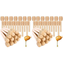 80 Stuks Honingdipperstokken - 3,15 Inch Houten Honingraatstokken, Honingroerstok voor Honingpot, Afzien van Honing