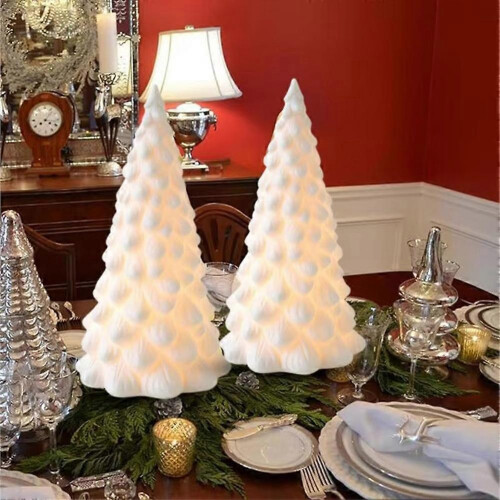 Light Up Ceramic Christmas Tree Christmas Trees with Lights Artificial Table Top Decorations Unique 1