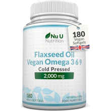Flaxseed Oil 2000mg Cold Pressed180 Softgel Capsules Rich in Omega 3, 6 & 9