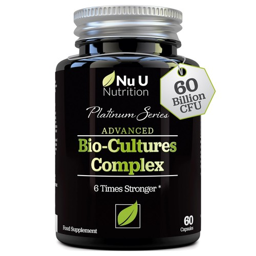 Probiotics Capsules 5 High Strength Active Strains 60 Billion CFU Source Powder