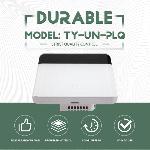 Tuya Smart ZigBee 3.0 Wireless Remote Control LED Display Switch Glass Touch Switch White EU Plug 1