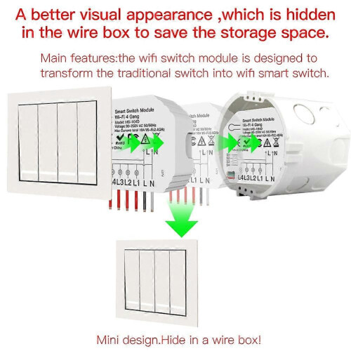2Pcs 4 Way Smart WiFi Switch Module Tuya Smart Light Control Switch App Remote Control Dimmer Curtain Switch 2