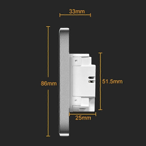 Tuya Smart Home WiFi Display Light Switch Glass Touch Switch for Three-Way Switch White 1
