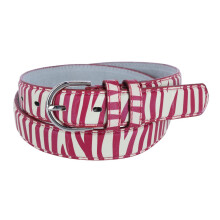 CTM Women's Leather 28.5 mm Zebra Print Dress Belt