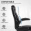 Faux Leather Office Chair - Black, Flip-Up Arms 5