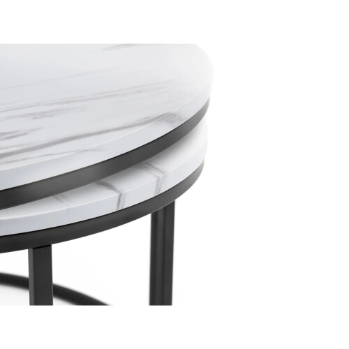 Bellini Round Nesting Coffee Table - White Marble 1