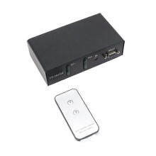 2 in 4 Out VGA Splitter Switcher Video Game Distribution 350MHz Support 1920x1440 with IR Remote Control EU PLUG