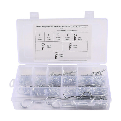 180 Pcs A1288 Split Galvanized R-Type Latch Bolt Cotter Pin Lockpin R Shape Cotter Pin