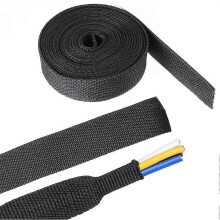 2 in 1 Heat Shrink Braided Sleeving Fabric Tubing-Perfectly Fit Irregular Shape Hose/Cable/Wire 1/2inch(12mm)