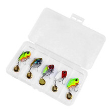 5Pcs Shiny Glitter Soft VIB Fishing Lure Sinking Vibration Micro-Type Lure Artificial Bait for Perch Pike