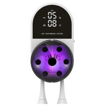 UV Toothbrush Sanitizer with Clock, Auto-Sensor & Dual Holder - Wall-Mounted for All Brushes