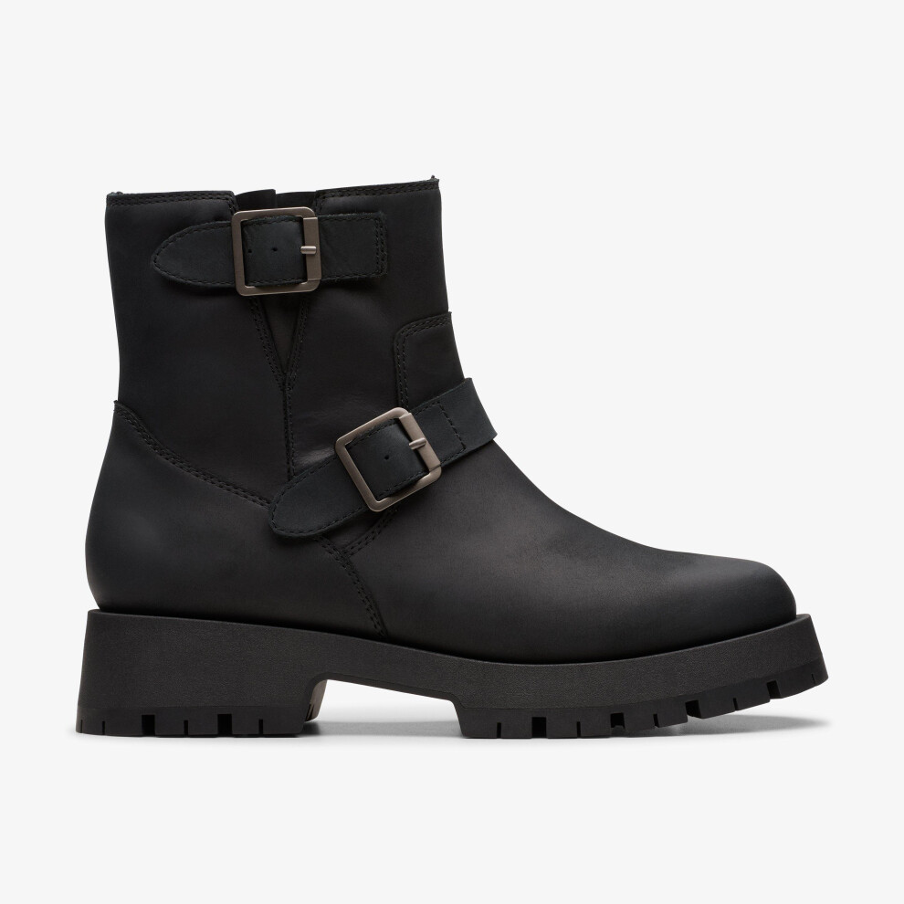 Clarks (Standard, 6 (Adults')) Ledwick Haley Black Oily Lea