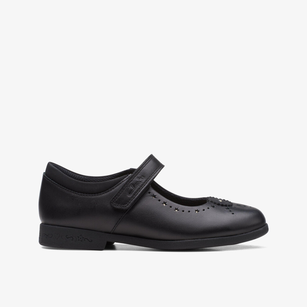 Clarks Unisex Black Magic Step Bar Kid Leather Mary Jane | Size: 7.5-Wide Fit - Image 2