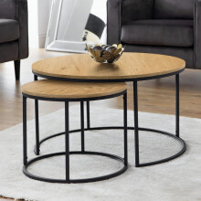 Bellini Round Nesting Coffee Table - Oak