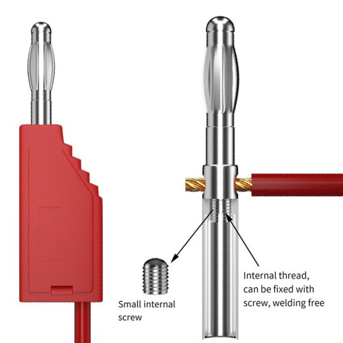 20pcs Connector Plug J.10054 4mm Stackable Plug Banana Plug Face Connector Wire Multi-Function Plugs,Red 2