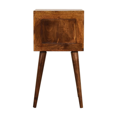 Chestnut Wood Bedside Table, 2 Drawers, 30*30*57cm 2