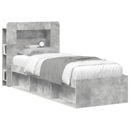 VidaXL vidaXL Headboard Cabinet with Storage Concrete Grey Engineered Wood 2