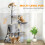 PawHut 134cm Grey Cat Tower with Condo & Scratching Posts 4