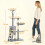 PawHut 134cm Grey Cat Tower with Condo & Scratching Posts 3