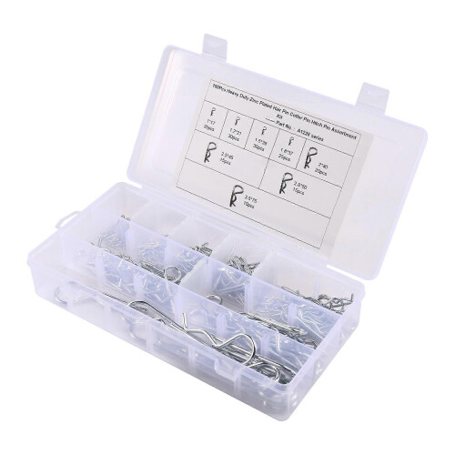 180 Pcs A1288 Split Galvanized R-Type Latch Bolt Cotter Pin Lockpin R Shape Cotter Pin 2