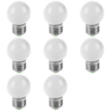 8X E27 LED Light White Bulb Plastic Bulb (0.5W Power, White)