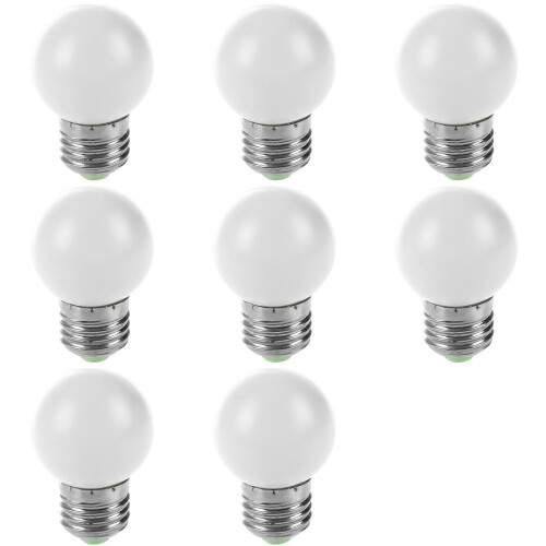 8X E27 LED Light White Bulb Plastic Bulb (0.5W Power, White)