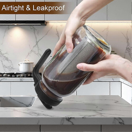 Cold Brew Coffee Maker Pitcher,64oz Iced Coffee Tea Pitcher for Fridge with Filter, Cold Brew Maker with Pour Spout Lid 1
