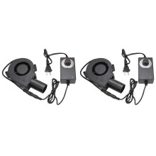 2X 9733 Blower Fan Small Stove Tool 12V 5500RPM Adjustable Speed for Cooking Camping BBQ Fans Charcoal Starter US Plug