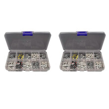 500Pcs Micro-Tactile Tact Push Button Switch Assorted Kit 2P 4 Pin SMD PCB Momentary Self-Reset Car Remote Control