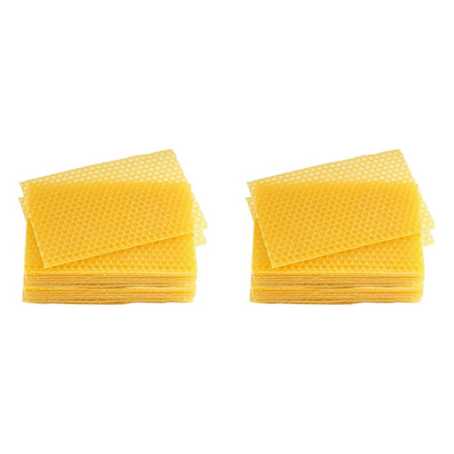 Beeswax Sheets 60Pcs Beeswax Foundation Sheets Wax Foundation for Bee Frames Natural Honeycomb Sheets Beeswax Sheets