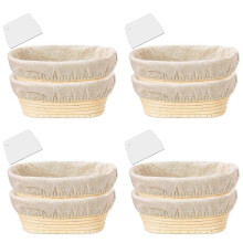 8 Packs 10 Inch Oval Shaped Bread Proofing Basket - Baking Dough Bowl Gifts for Bakers Proving Baskets