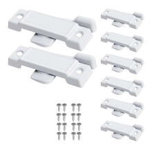 8-Pack White Window Sash Locks with Screws - 2-1/4' Mounting Hole Centers for Vertical Sliding Window